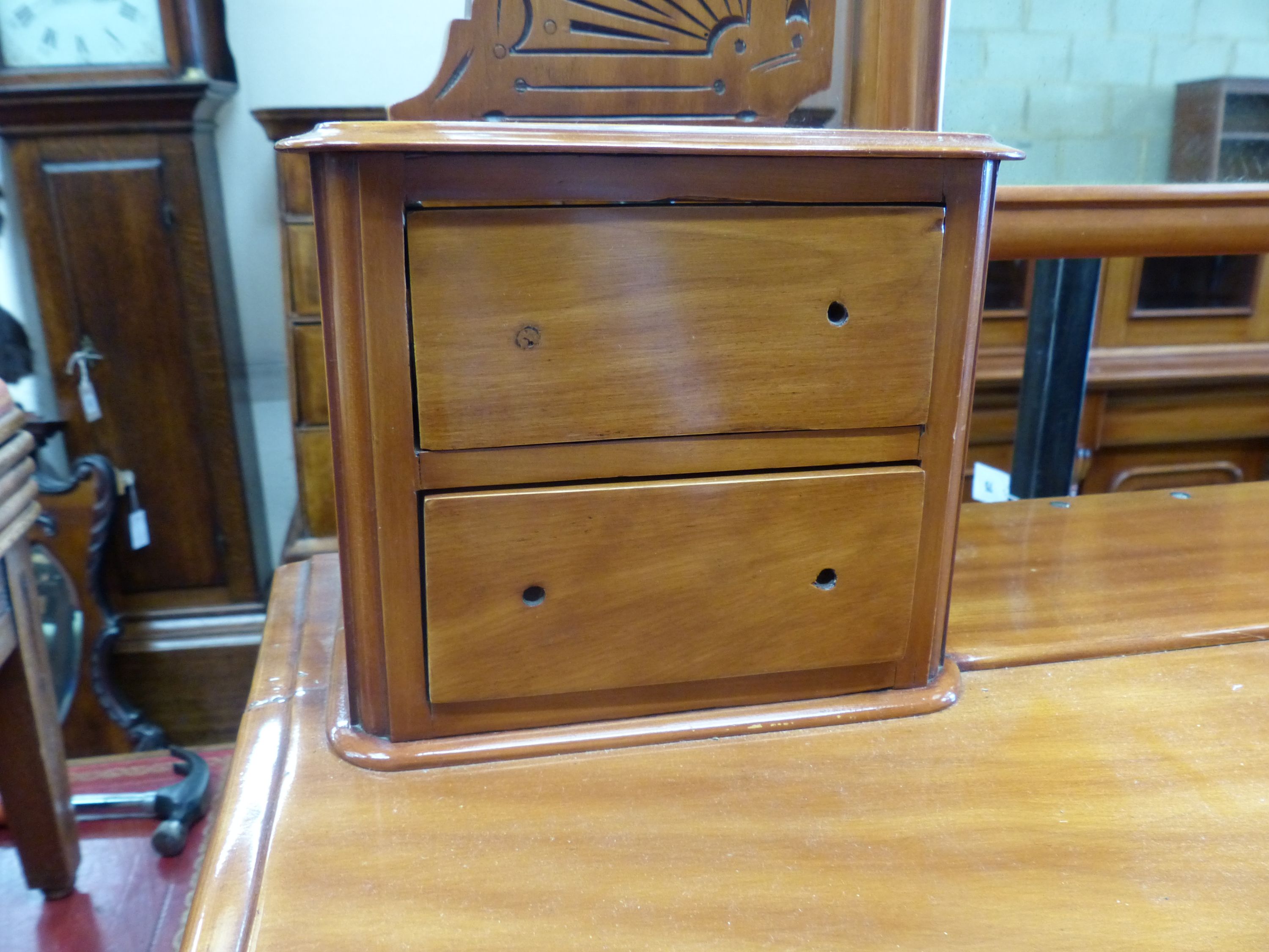 A Victorian satin walnut Duchess dressing table, width 89cm, depth 44cm, height 130cm